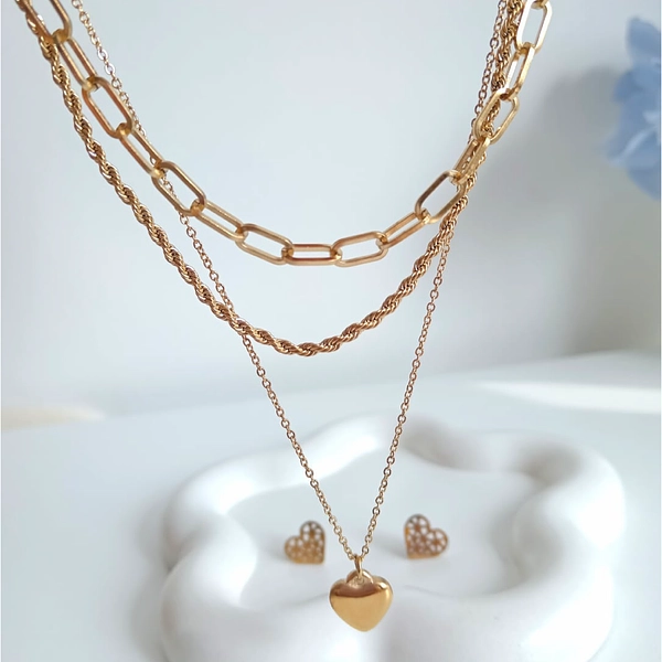 Cadena Corazon Dorado